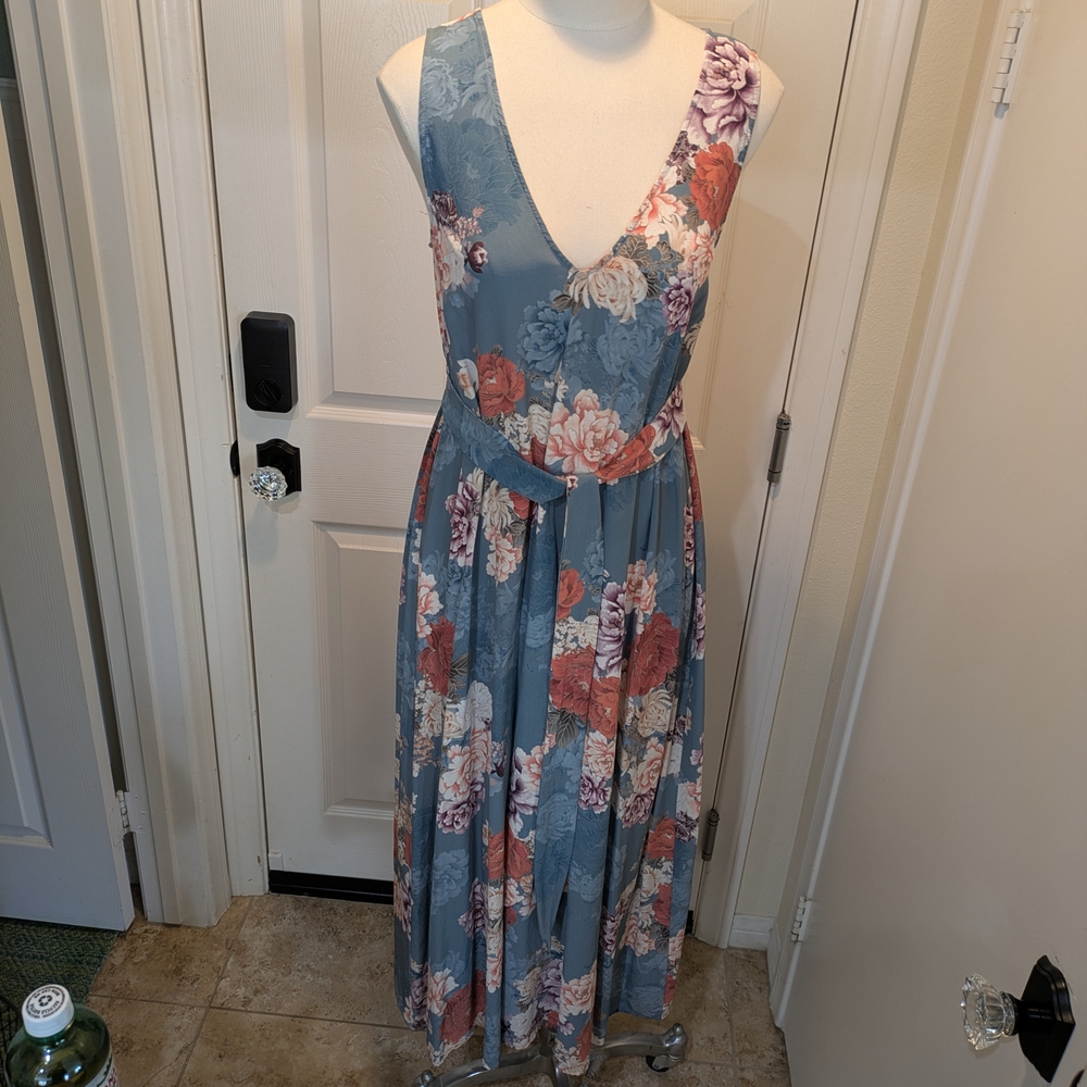 Johnny Was Floral Maxi Dress - Blue and Pink